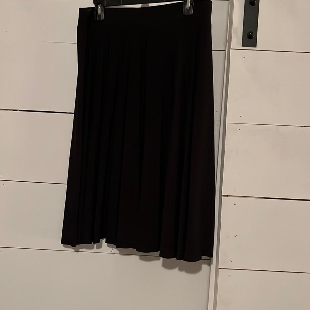 Black Pleated Midi Skirt